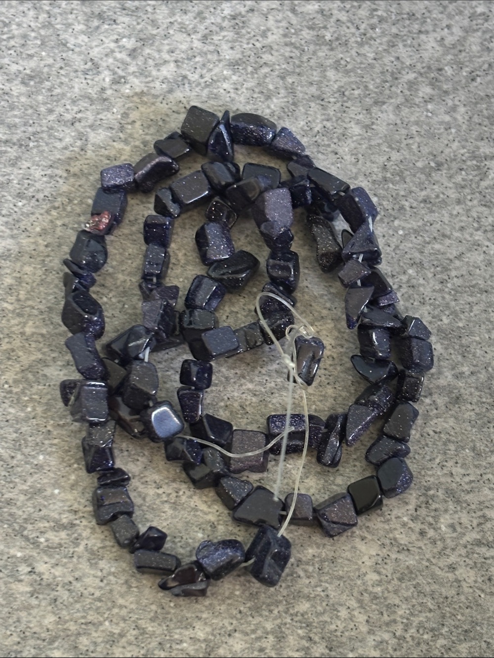 Crafting: Blueish Purple-Black Chip Necklace Glittery Gem Jewelry unfinished